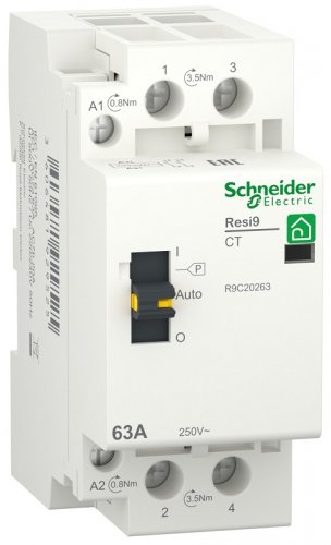 Контактор модульный Schneider Electric Resi9 2п 2НО 63А 230В АС картинка